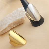 Trendy Edelstahl breite glatte ovale Ringe für Frauen Gold/Silber geometrische Öffnungs ring Punk Hochzeits feier Schmuck Geschenke