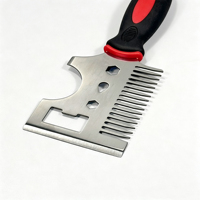 Rouleau à peinture multifonctionnel en acier inoxydable, couteau à mastic et pinceau avec manche en caoutchouc