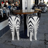 Tabouret de bar commercial moderne et durable YW036, forme créative d'animal (zèbre, cerf Sika), en fibre de verre, pour hôpital, hôtel, chambre, école