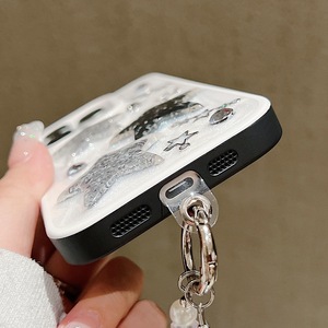 3D long lanh sao ngọc trai cung Laser Tim Kim Cương nhựa Epoxy trường hợp điện thoại cho <span class=keywords><strong>iPhone</strong></span> 16 15 14 13 12 Pro Trắng xám nền Bìa - Product Image 4