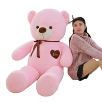 Ours en peluche géant personnalisé pour la Saint-Valentin, avec ruban mignon, pour câliner, jouet en peluche, cadeau