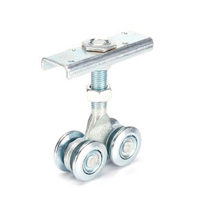 실버 슬라이딩 트랙 롤러 걸이 헛간 도어 레일 트롤리 휠 - Product Image 5