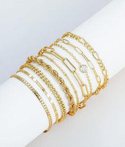 <span class=keywords><strong>Amazon</strong></span> Venta caliente precio de fábrica 18K 14K 10K oro sólido 925 plata esterlina Cruz inicial enlace pulsera cadena enlace para mujeres niñas - Product Image 1