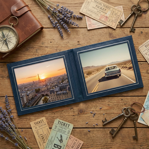 Cadre photo de <span class=keywords><strong>voyage</strong></span> pliable double face en cuir pleine fleur aux couleurs magnifiques, 6x8 pouces, 8x10 pouces - Product Image 5