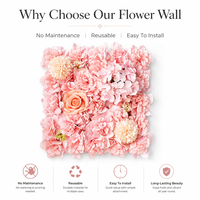 Dinding Bunga Buatan Campuran Mawar Hydrangea untuk Dekorasi Pernikahan, Pesta, Latar Foto, Acara, Perjamuan, dan Rumah