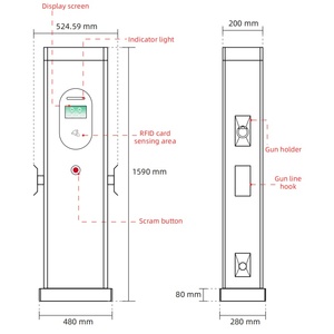 Wholesale Dual Gun Pedestal EV Charger 7kW-22kW*2 Type 2 Type 1 GBT OCPP Smart APP Fast Charging Station for Distributors - Product Image 6