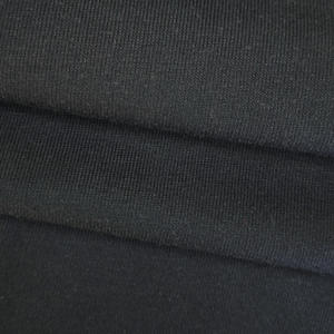 Tela de Punto Acanalado 1x1 <span class=keywords><strong>Negra</strong></span> Elástica de Poliéster y Spandex, Transpirable, Lisa, para Camisetas, Vestidos, Venta al por Mayor de Fábrica - Product Image 3