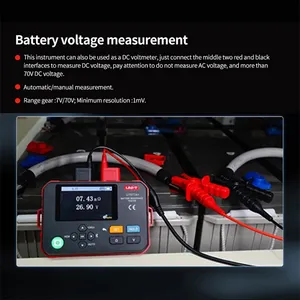 UT677A UNI-T + โอห์มมิเตอร์แบบมือถือแบตเตอรี่เครื่องทดสอบความต้านทานภายใน0-70V ความแม่นยำสูง1% IP55รับประกัน1ปี10W UT677A UNI-T - Product Image 4