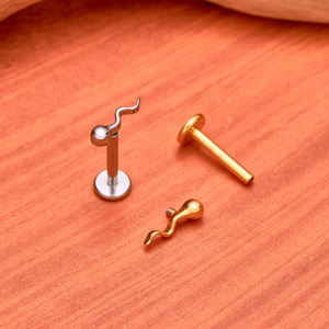 Venta al por mayor ASTM G23 titanio estrella forma bisagra pendiente CZ incrustaciones con bisagras Clicker nariz anillo mujeres Piercing joyería - Product Image 5