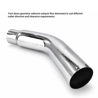 Embout d'échappement de camion en acier inoxydable poli miroir avec coude pour cheminée d'échappement et silencieux