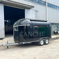 Chariot à hot-dogs mobile Canche Black pour la cuisson en plein air, camping-car à vendre