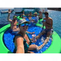 Commercial 8FT rond gonflable flottant mer bateau quais plate-forme de bain gonflable flottant eau hamac flotteur piscine