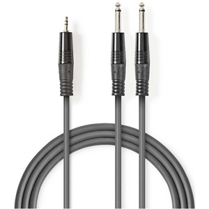 สายสัญญาณเสียงสเตอริโอ 2x 6.35 มม. ถึง 3.5 มม. แบบตัวผู้ 1.5 ม. - Product Image 1