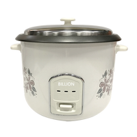 Cuiseur à riz électrique droit de luxe chinois 1,8 L avec 2 casseroles en aluminium avec couvercle en verre Olla Arrocera