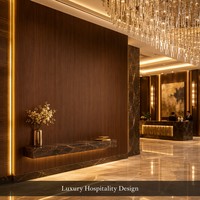 Panneau de revêtement mural décoratif de luxe en bambou grain foncé Wenge, cristal de carbone 3D côtelé