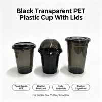 Gobelets en plastique PET personnalisés 12oz 16oz 20oz 24oz, gobelets jetables avec couvercles pour boissons froides à emporter