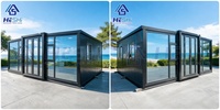 Maison conteneur préfabriquée extensible en acier léger, 3 chambres, style bungalow moderne, 20, 30, 40 pieds, pour 100 pays