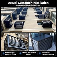 Cubierta de aluminio de alta calidad para condensador de aire, diseño de persianas exteriores, cubierta de aluminio de 3 lados y 4 paneles para aire acondicionado de balcón