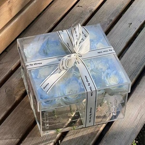 Caja de regalo de almacenamiento de papelería hecha a mano de acrílico transparente estante de exhibición de regalo de Festival de mediados de otoño flor preservada - Product Image 4
