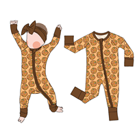 Pyjama en bambou à manches longues avec fermeture éclair, combinaison convertible personnalisée pour enfants et bébés