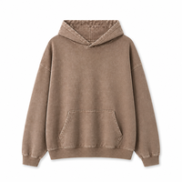 Sweat-shirt à capuche personnalisé pour homme, en molleton de coton épais avec fermeture éclair et épaules tombantes