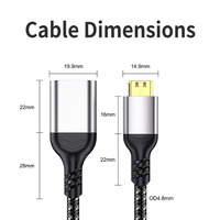 Câble Mini HDMI vers HDMI 4K Convertisseur d'adaptateur d'extension mâle vers femelle 2.0V 0.2M