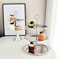 Plateau à fruits double couche en métal de style européen, vintage, luxe léger, rétro, décoration d'intérieur, support à gâteaux pour le thé de l'après-midi