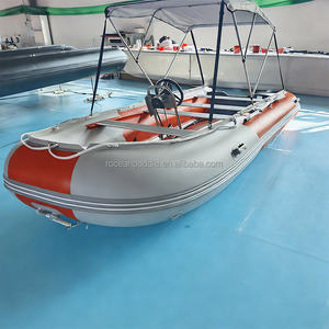 Bateau pneumatique de 4,80 m (16 pieds) en Hypalon avec <span class=keywords><strong>moteur</strong></span> <span class=keywords><strong>hors</strong></span>-<span class=keywords><strong>bord</strong></span>, en aluminium et PVC, idéal pour la pêche, les secours et les voyages sur rivière ou lac - Product Image 4