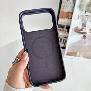 เคสโทรศัพท์มือถือแม่เหล็ก Original TechWoven สำหรับ iPhone 17 16 Pro Max แบรนด์ดีไซเนอร์ ผ้าลินินเนื้อสัมผัสพิเศษ ปุ่มแม่เหล็ก Ai ฝาหลัง - Product Image 5