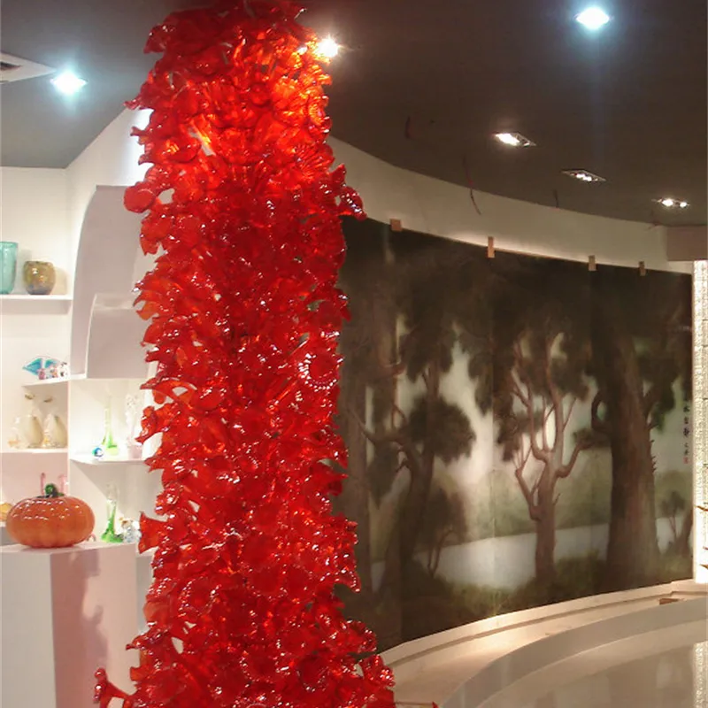 Moderne Kunst Sculptuur Woonkamer Luxe Bruiloft Fancy Rood Gebrandschilderd Glas Antieke Vloerlamp