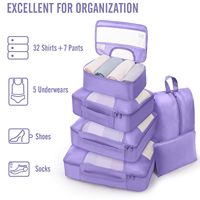 8 ensembles de cubes de rangement de qualité supérieure pour les voyages, sacs organisateurs de valises avec double fermeture éclair et panneau en maille respirante