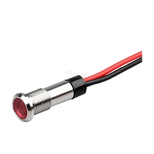 Indicatore luminoso in metallo da 6MM indicatore Led con fili indicatore luminoso impermeabile 3V/6V/12V/24V/36V/48V/110V/220V/380V vendita in fabbrica