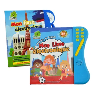 French bilngual tablet educativa push button sensory play Kids baby educational learning pre school sound voice books