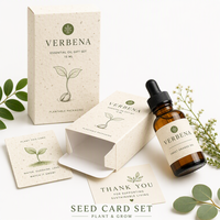 Coffret Cadeau d'Huiles Essentielles Plantables avec Carte de Semences, Emballage Écologique d'Aromathérapie, Kit de Gros pour Huiles Essentielles Plantables