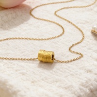 Collares de Moda, Joyería de Acero Inoxidable, Gargantilla con Colgante de Tres Anillos, Venta al por Mayor, Listo para Enviar