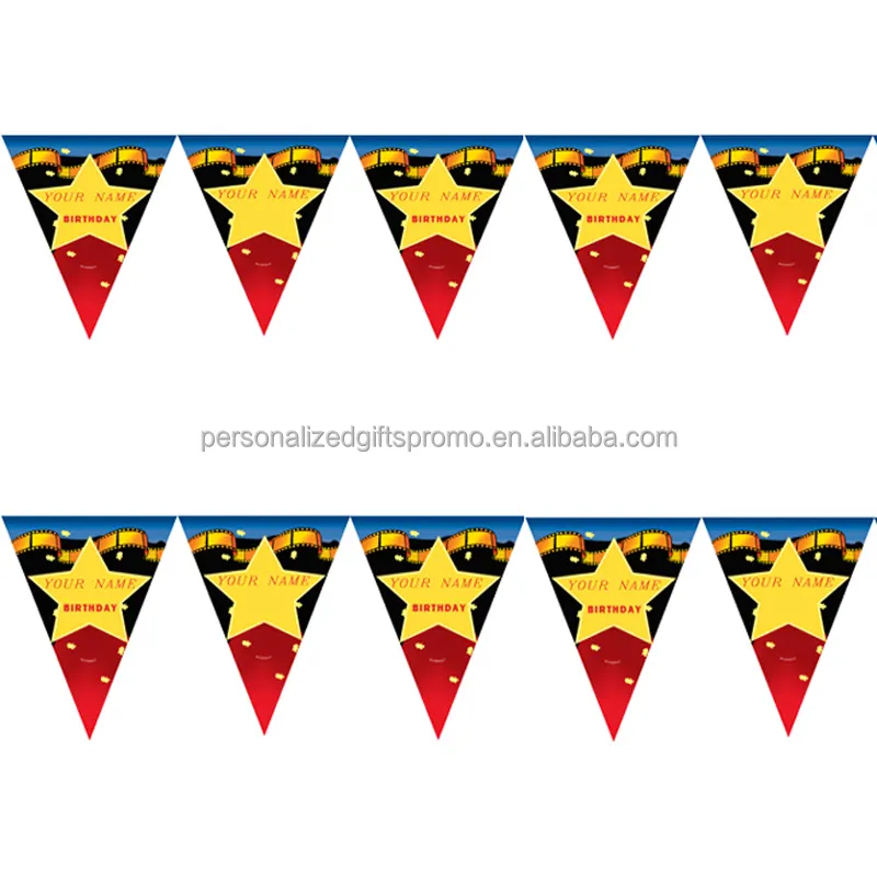 With a String 200gsm art paper TEN pennants one set Indoor / Outdoor Paper Pennant Banner Strings / Triangular Flags