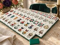 Mahjong Akrilik Dua Lapis 160 Ubin 36mm Hijau Bermotif Kupu-kupu Taman, Grosir Pabrik, MOQ Rendah, Pengiriman Cepat