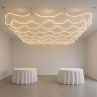 Lustre de plafond en maille ondulée structurée 3D, voile de chiffon bordeaux toutes couleurs, cadres en tissu transparent, rideaux et tentures pour décoration de mariage