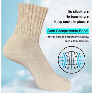 BREMAN <b>Women</b> Knee <b>Socks</b> 4 Pairs Thick Cushioned Thermal Knitted Anti Slip Arch Support Spandex CLASS 4 Soft Comfortable White - Product Image 4