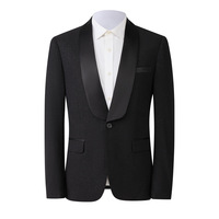 Blazer de smoking noir scintillant à revers châle pour homme, veste de cérémonie de luxe ajustée pour mariage, tapis rouge, soirée en boîte de nuit ou bar