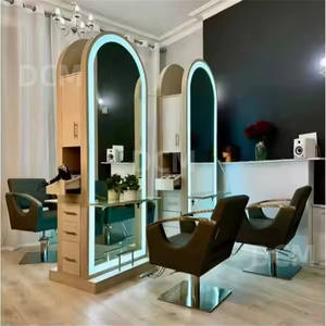 <span class=keywords><strong>Parrucchiere</strong></span> specchietti Double face acconciatura <span class=keywords><strong>parrucchiere</strong></span> barbiere attrezzature barbiere specchio stazione - Product Image 4