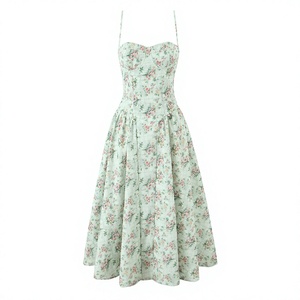 Nouvelle Robe <span class=keywords><strong>YOYO</strong></span> Vintage X-type Taille Haute Style Européen et Américain à Motifs Floraux Sans Manches Col Carré Vêtements Femme 2025 - Product Image 1