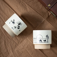 Tasse à café Gahwa en céramique, motif chameau du désert arabe, sans anse, pour la maison, le bureau, l'hôtel, le Ramadan, l'Aïd, l'Iftar, souvenir, cadeau