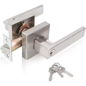 Modern Heavy Duty Aluminium Alloy <strong>Dummy</strong> Tubular Door Lever Latch Handle Lock Square Entrance Privacy Passage for Bedroom <strong>Use</strong> - Product Image 2
