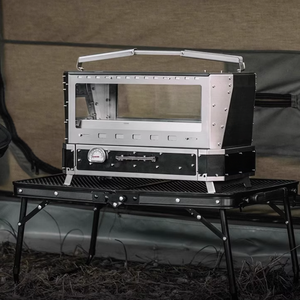 SOLOMAN Griglia da Campeggio Portatile in Acciaio Inox Lucidato, Stufa Creativa a Carbone/Legna con Coperchio Ribaltabile, Caminetto per Riscaldamento Tenda - Product Image 3