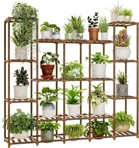 extra large Plant Stand Indoor or outdoor wood Plant Rack Shelf for Multiple Plants