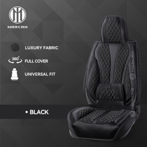 Marcan Marcan Accessoires intérieurs de voiture élégants en tissu matelassé diamanté, housses de siège de voiture en daim entièrement couvrantes à 360 degrés pour différents modèles - Product Image 3