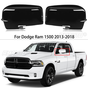 ฝาครอบกระจกมองหลังรถยนต์สำหรับเปลี่ยนทดแทน สำหรับรถ Dodge RAM 1500 ปี 2013-2018 พร้อมไฟเลี้ยว รุ่น 68096199AF 68096198AH สีดำเงา - Product Image 1