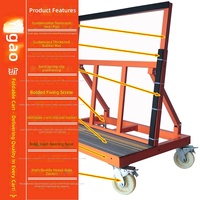 Chariot de transport télescopique pliable pour verre, chariot de manutention robuste pour panneaux de verre