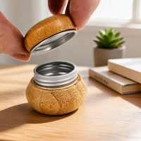 Pots cosmétiques en bois avec couvercles, multifonctionnels, élégants, pour le rangement des soins de la peau, crème pour les yeux, bureau, salle de bain, voyage